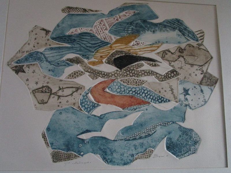 PAOLO BONI MIXED MEDIA LITHOGRAPH LIMITED 4/65 "ZODIAQUE"