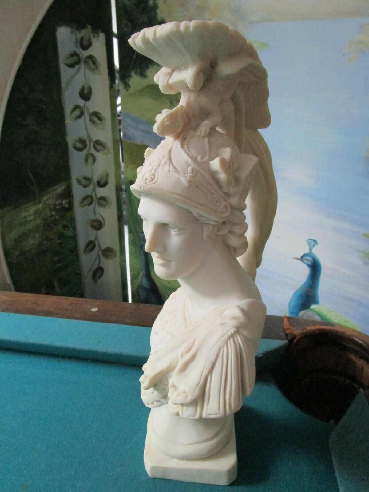 Vintage Nouveau  MADE IN ITALY, MARS GOD Bust Statue Chalkware Plaster CERAMIC