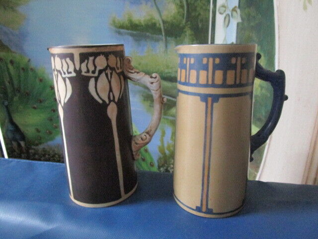 ANTIQUE Belleek Willets Hand-Painted Pitchers Tankard by Willets N. JERSEY PICK1