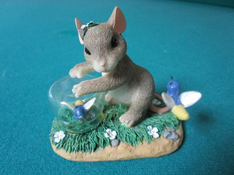 CHARMING TAILS BY FITZ & FLOYD FIGURINE "CATCHING FIREFLIES" INSPIRATIONAL