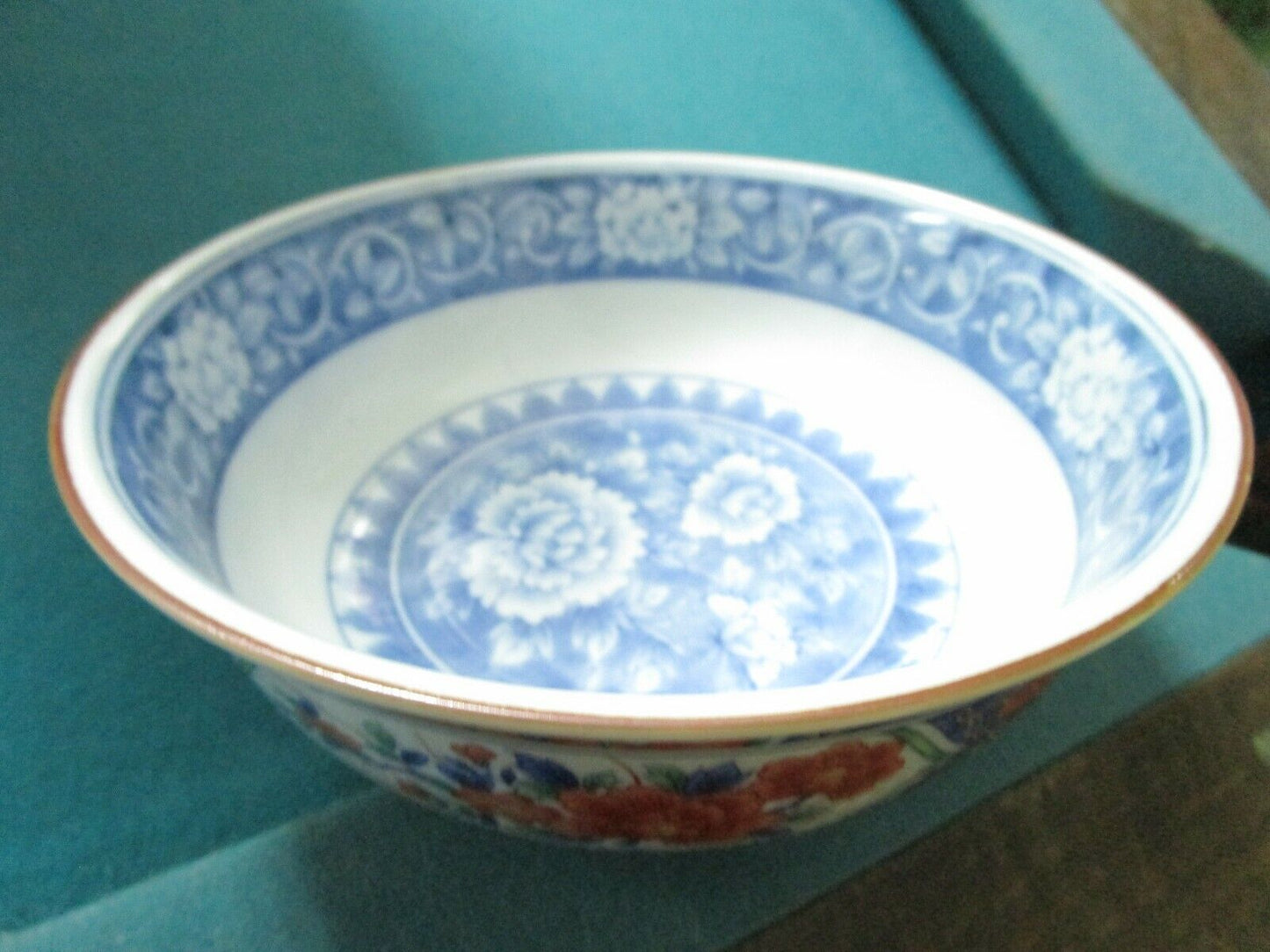 Tiffany & Co oriental bowl / underplate red and blue, 2 3/4" x 7 3/4" 2 pcS[95M]