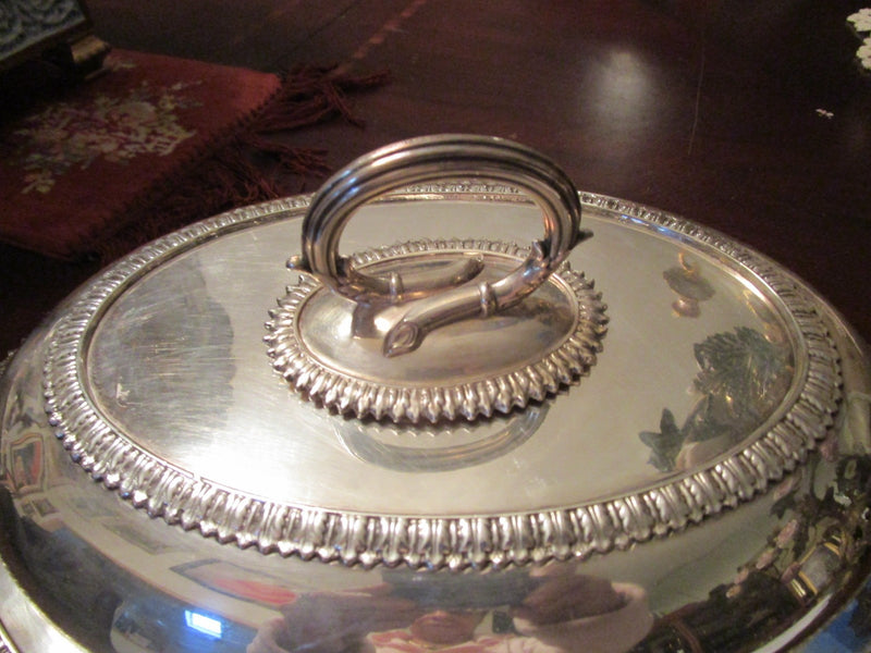 MARTIN HALL CO COVERED CASSEROLE SILVERPLATE  STAMPED  6 X 12 X 10"