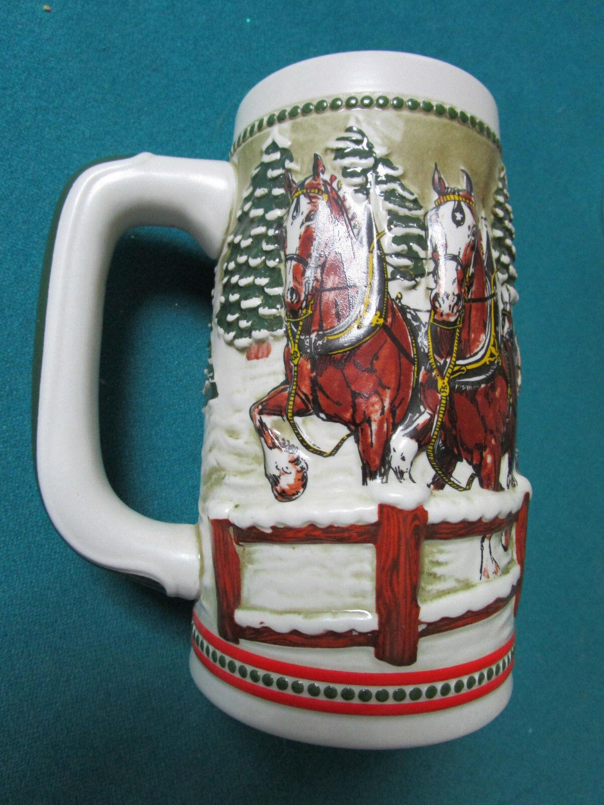 1980s Vintage 2 Steins Anheuser Busch Mug Ceramarte Brazil Budweiser  ORIGINAL