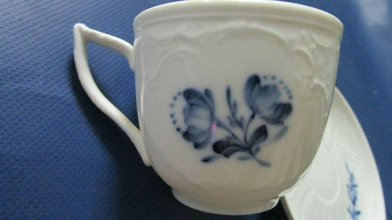 Royal Copenhagen Molded Golden Rim Blue Flowers Coffee Cups Saucers Pick1 [83E]