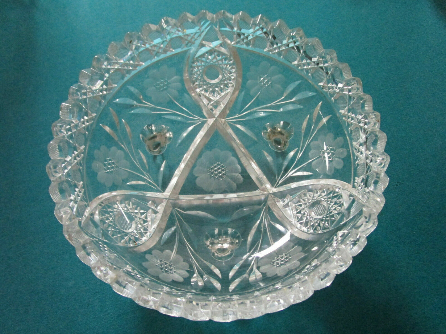 AMERICAN BRILLIANT PERIOD BOWL CRYSTAL CUT STARS - STAR OF DAVID - [GL4] PICK 1