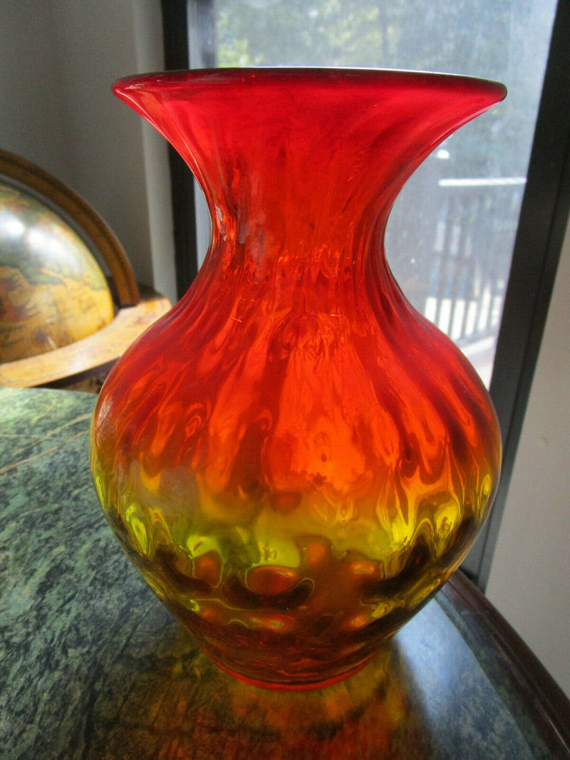 Mid Century Amberina Glass Tiara Optic Dots Paneled Handblown Vase Ewer Pick 1