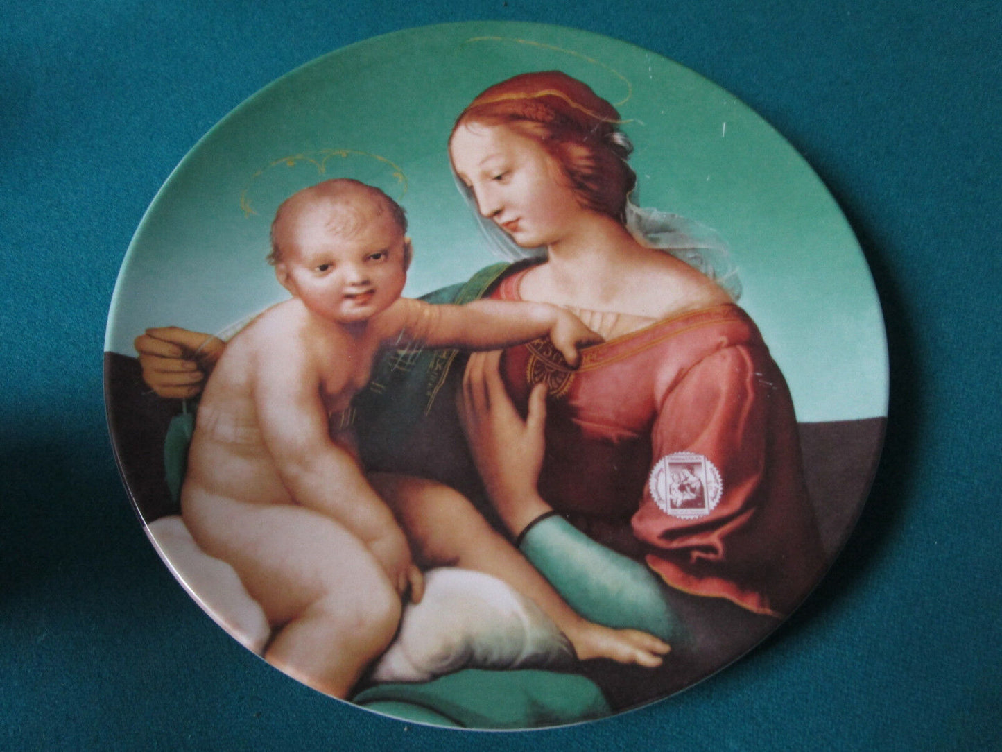 Annual Christmas Stamp Plate 1983 Niccolini-Couper Madona 8 1/2" By Giovanni