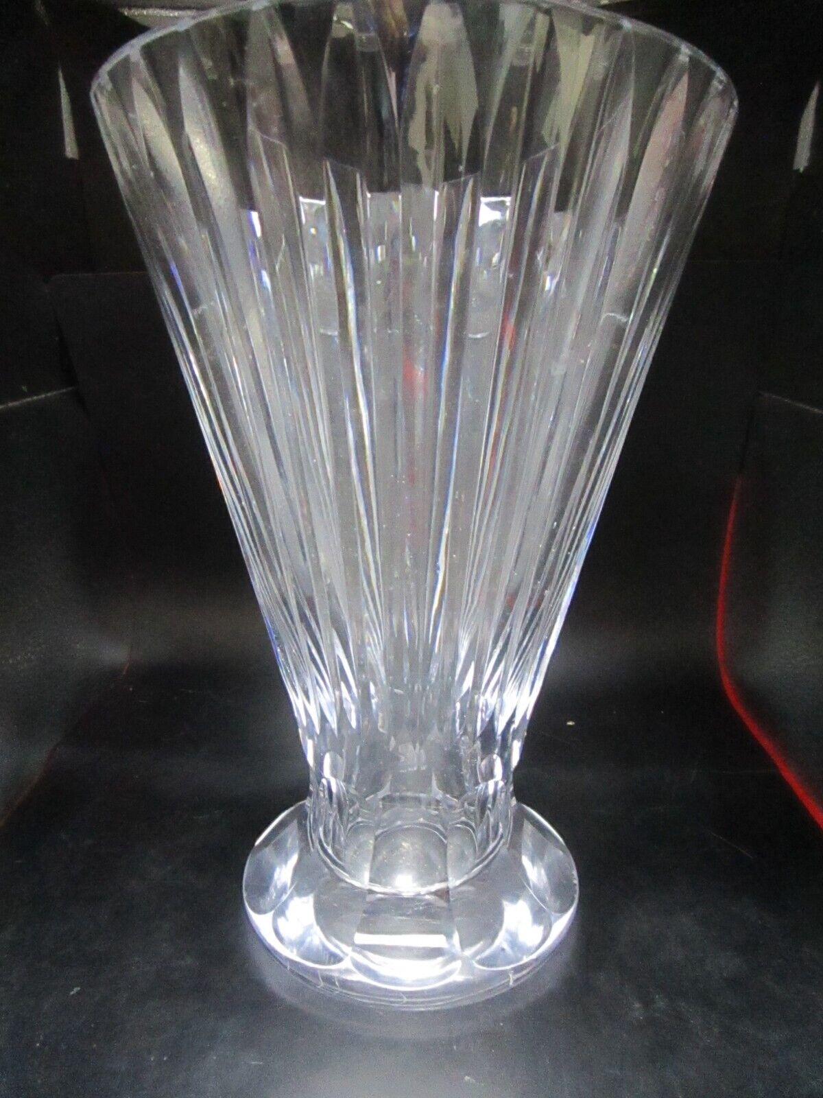 LARGE CRYSTAL VASE ANTIQUE 12" TALL AMERICAN GLASS