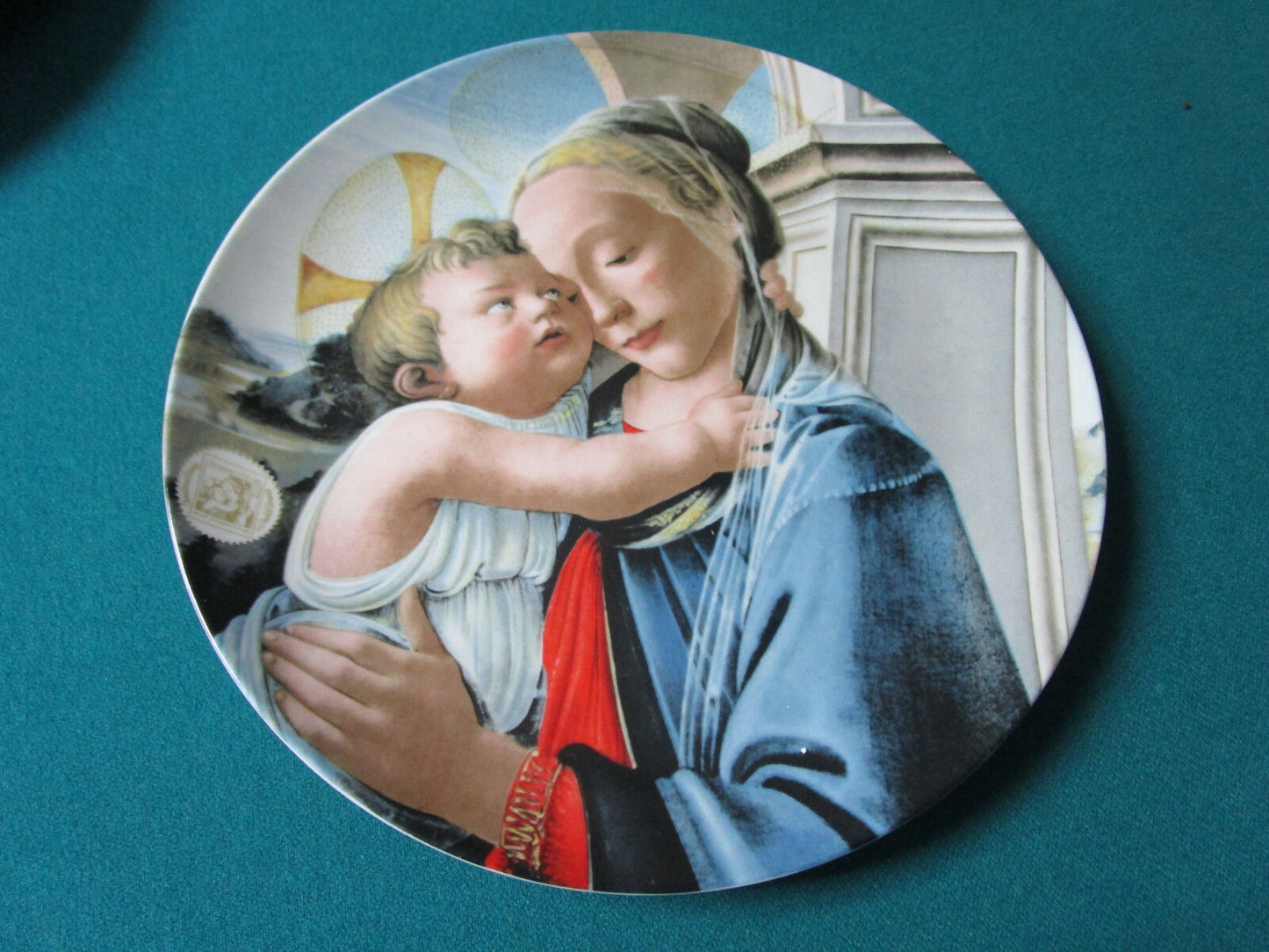 ANNUAL CHRISTMAS STAMP PLATE 1981 MADONA AND CHILD BY BOTTICHELLI 8 1/2"