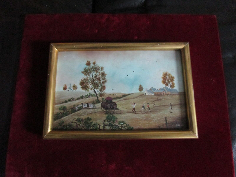 MIMMA INDELLI ORIGINAL PAINTING RED VELVET MATTED 15 X 12" FRAMED PICK 1