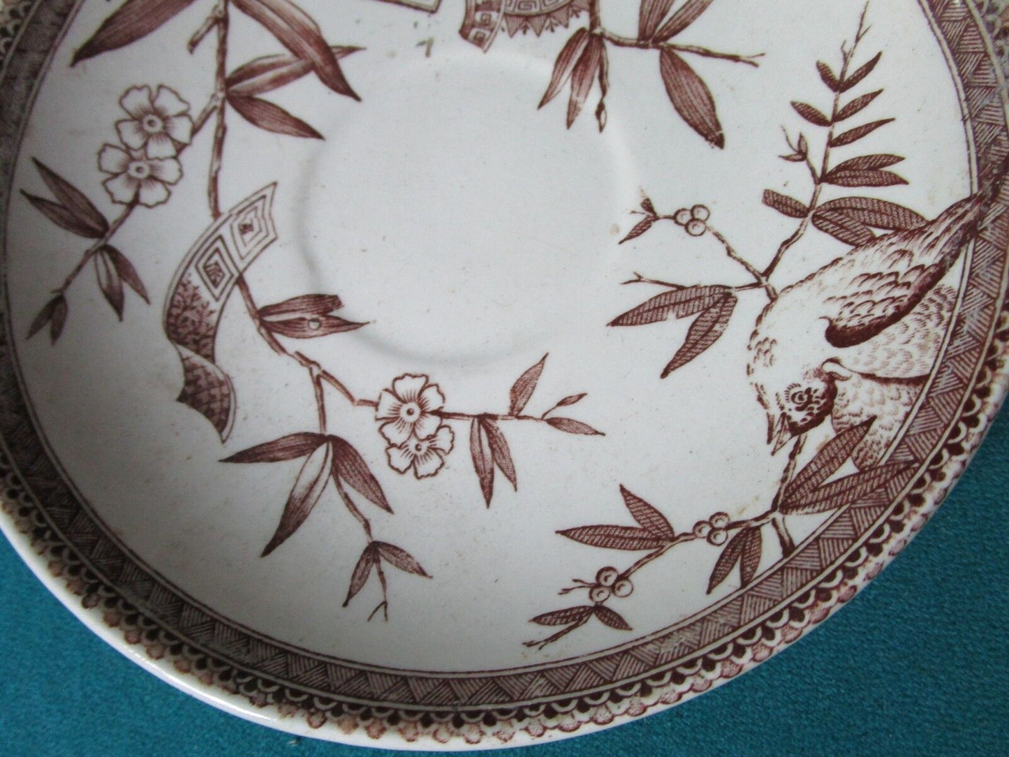 1880s WEDGWOOD  Pottery England 4 LARGE SAUCERS 7" LOUISE PATTERN AESTHETIC [78]