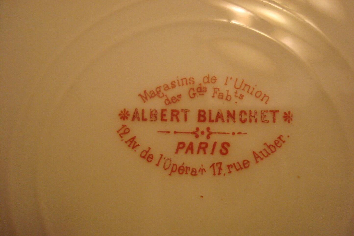 Albert Blanchet Paris 10 plates "Magasins de l'Union 12 Ave de l'Opéra France[*