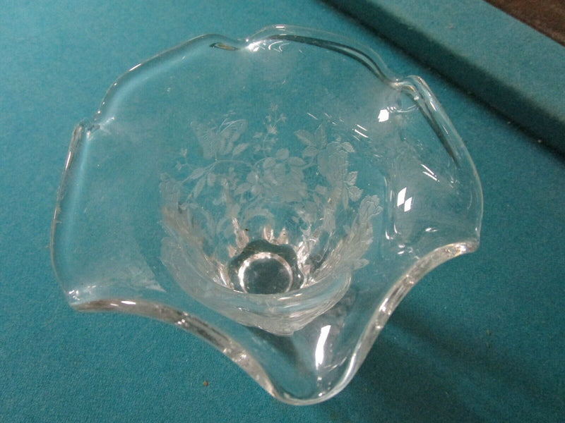ELEGANT GLASS HEISEY FOOTED DISH /TIFFIN RUFFLED BORDER VASE PICK 1