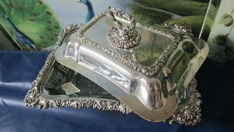 SILVERPLATE COVERED DISH  SQUARE /JAMES DIXON & SONS SHEFFIELD COFFEE POT PICK1