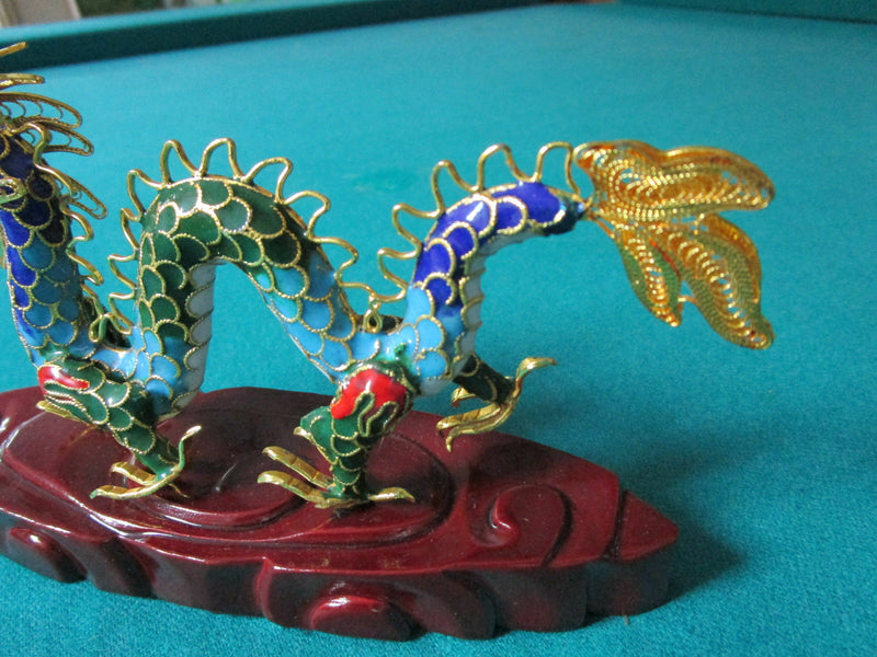 CHINESE SERPENT DRAGON GOLDEN FILIGREE HAND PAINTED ON RESINE BASE pick one