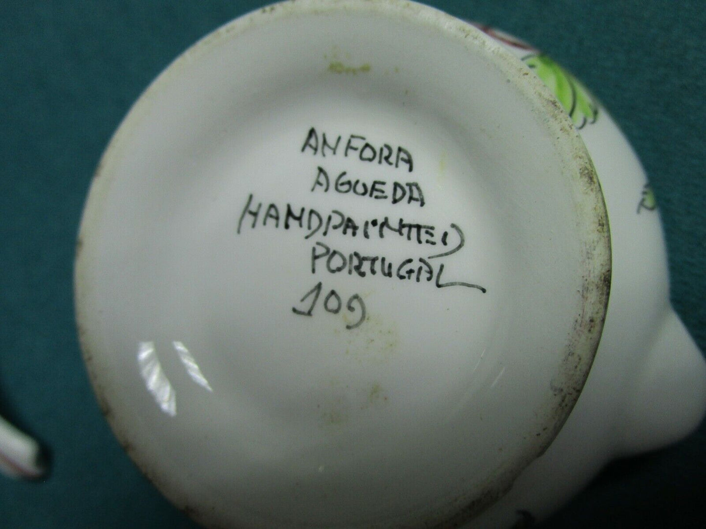 Anfora Agueda Portugal mustard bowl with laddle and underplate [88c]