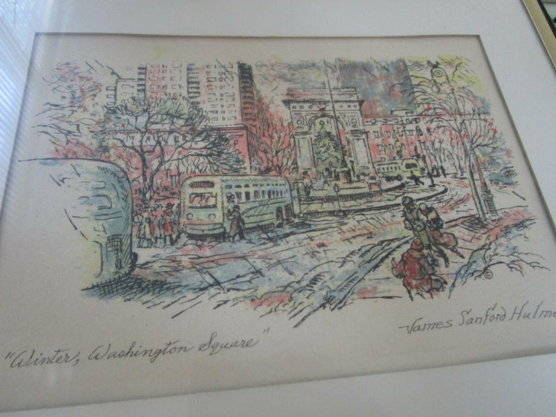 James Sanford Hulme  NY SERYGRAPH BROOKLYN BRIDGE - WASHINGTON SQUARE PICK1