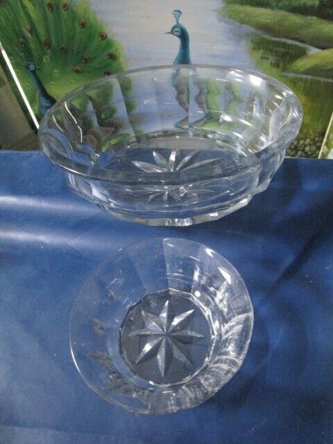 CRYSTAL OVAL CENTERPIECE /ROUND FRUIT  BOWL OPTIC PANELED STAR BASE PICK1