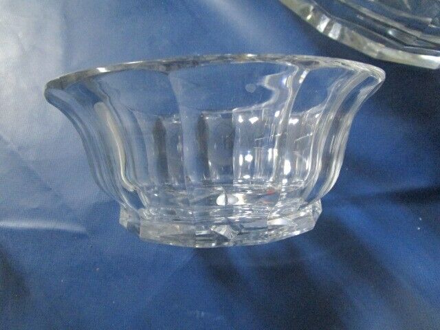 CRYSTAL OVAL CENTERPIECE /ROUND FRUIT  BOWL OPTIC PANELED STAR BASE PICK1