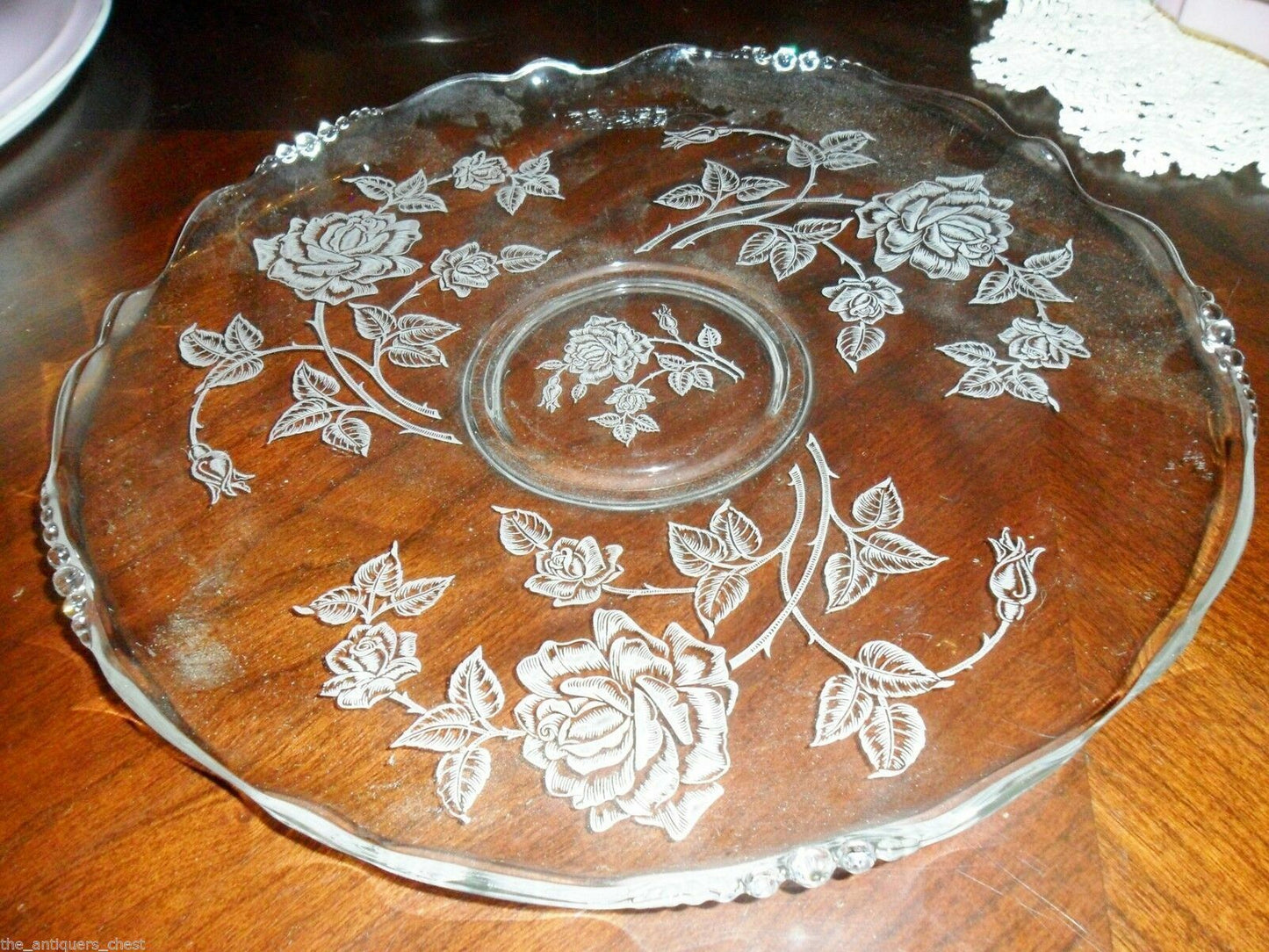 VINTAGE HEISEY GLASS SILVER OVERLAY FLORAL TRAY BOWL CANDLE HOLDER -PICK ONE