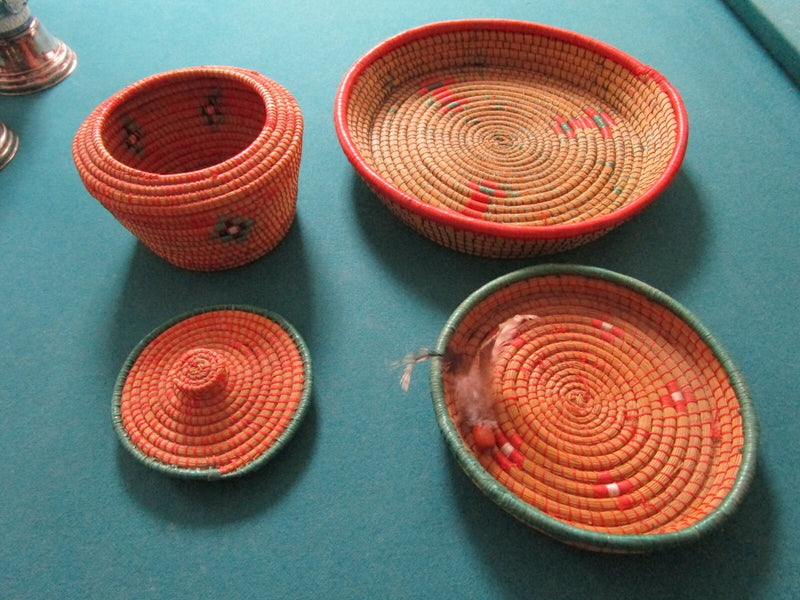 Handwoven Wicker Basket Covered Basket Made In Kenya Zulu Tribe  Africa Pick One