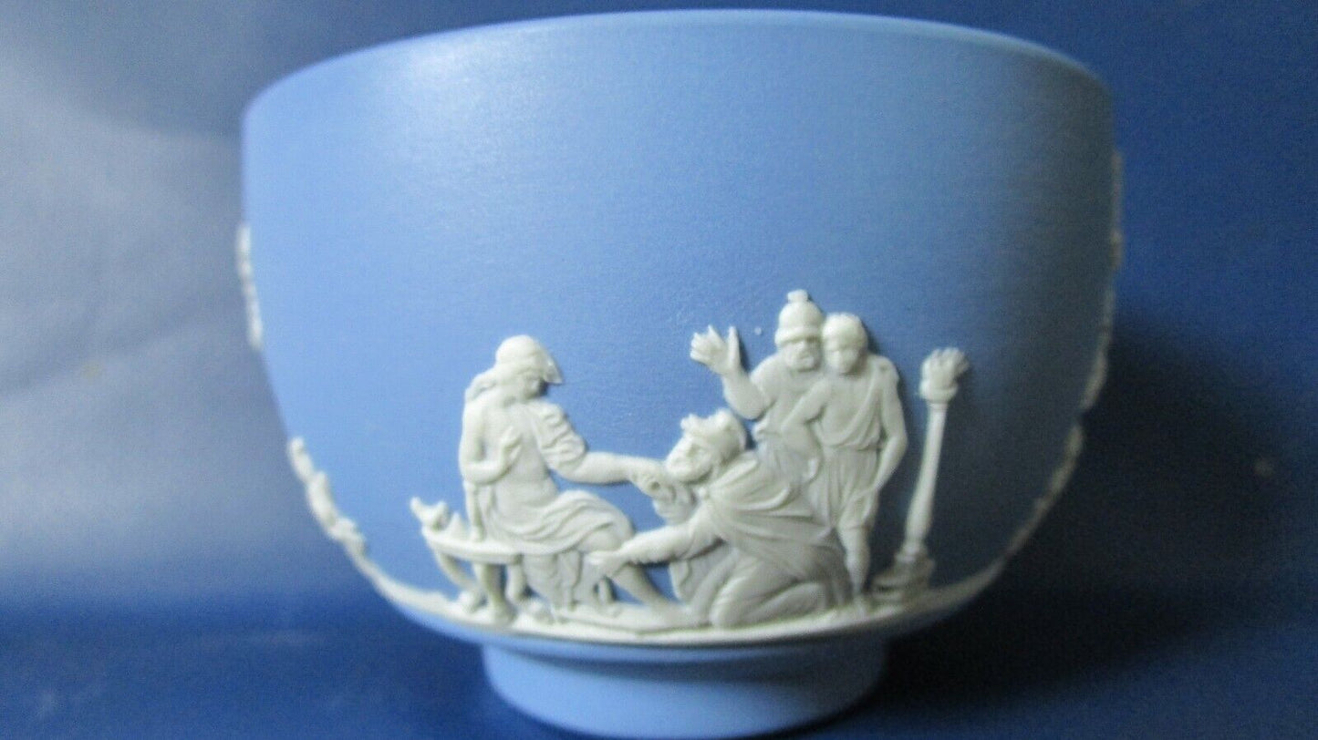 Wedgewood England Vase And Bowl 2 Pcs Blue Jasperware