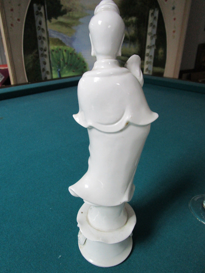 ANTIQUE CHINESE BLANC DE-CHINA SCULPTURE FIGURINE 12" [*3]