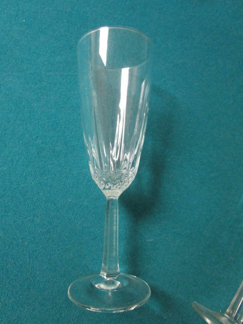 DURAND CRYSTAL FRANCE CANDLESTICK, GOBLETS WINE GLASSES CHAMPAGNE FLUTES