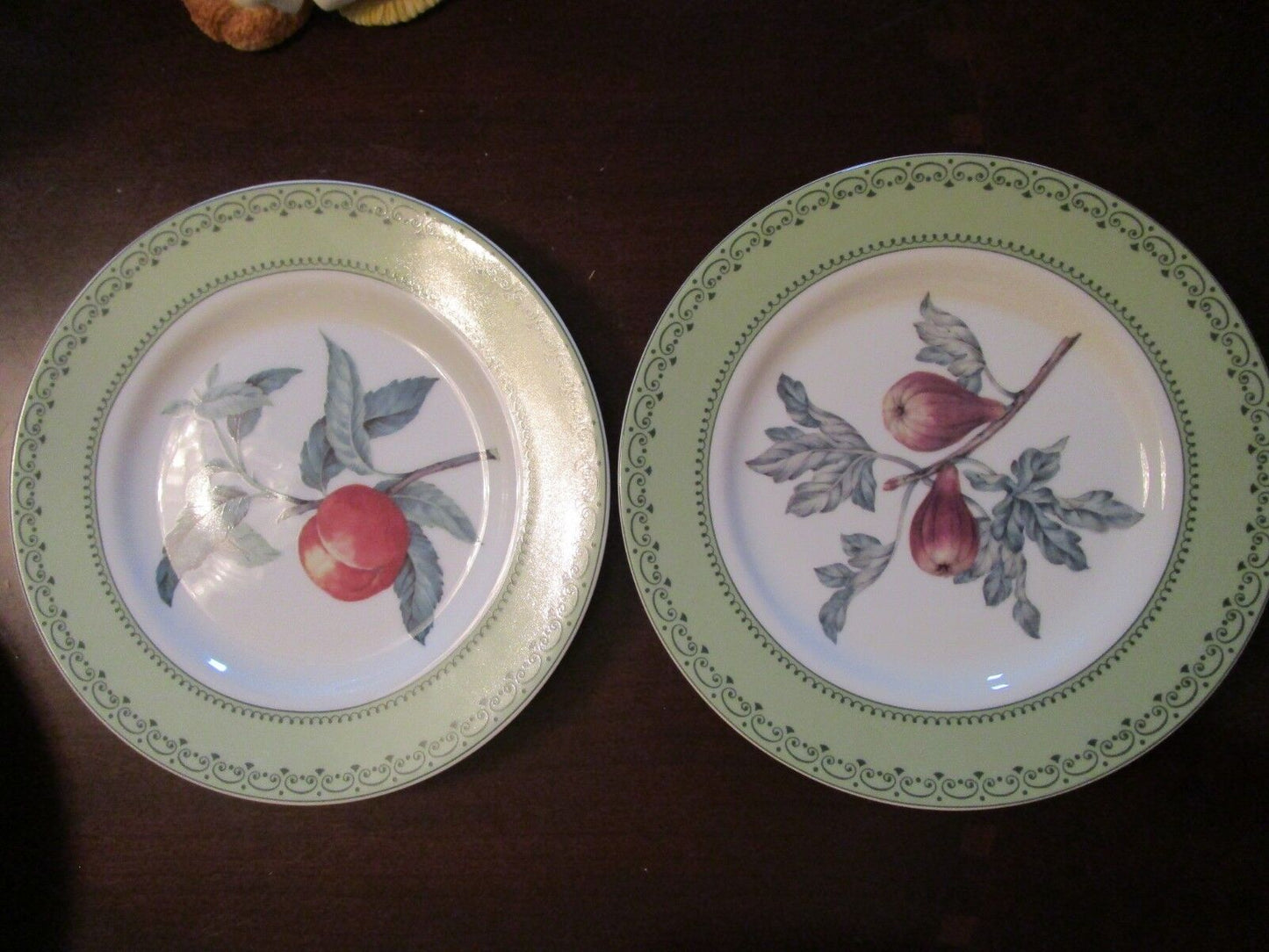 ANDREA BY SADEK 2 SALAD PLATES WINTERTHUR FRUITS 8 1/4"  ^^^