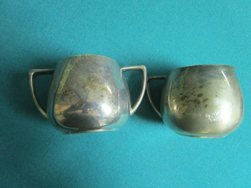 SILVERPLATE ROGERS CREAMER AND SUGAR 2 1/2" [met4-2]