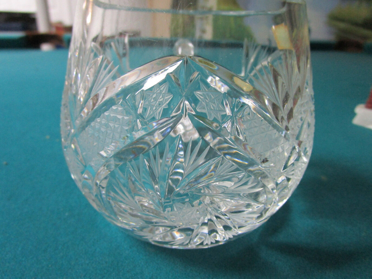 VIOLETTA POLAND CRYSTAL CUT LARGE CUP WITH HANDLE MUG [*GL-10]