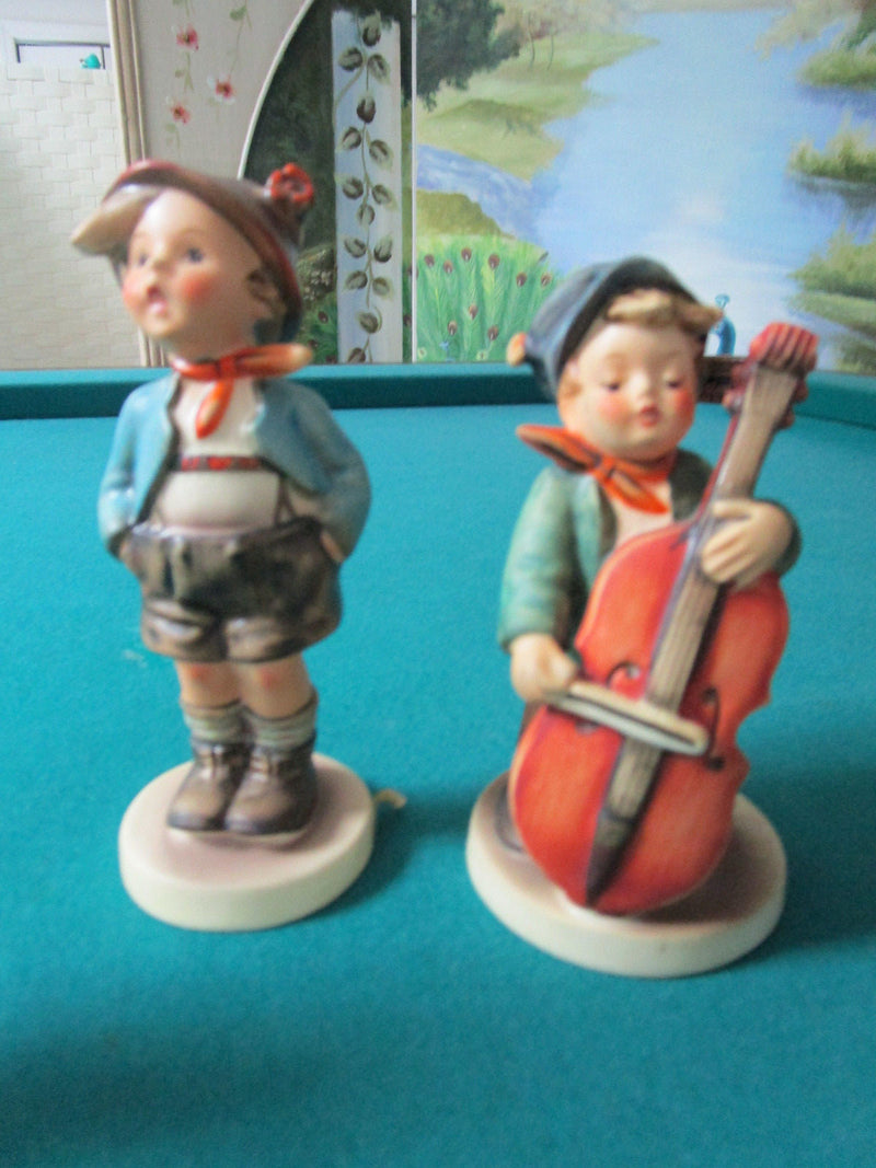 HUMMEL 5 FIGURINES LOT: BROTHER-SWEET MUSIC-TRUMPET BOY-SIGN OF SPRING-HAPPINESS