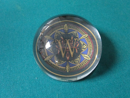 Monogram -W- Paperweight Punch Studio New 2 X 3 1/4 Made In Italy