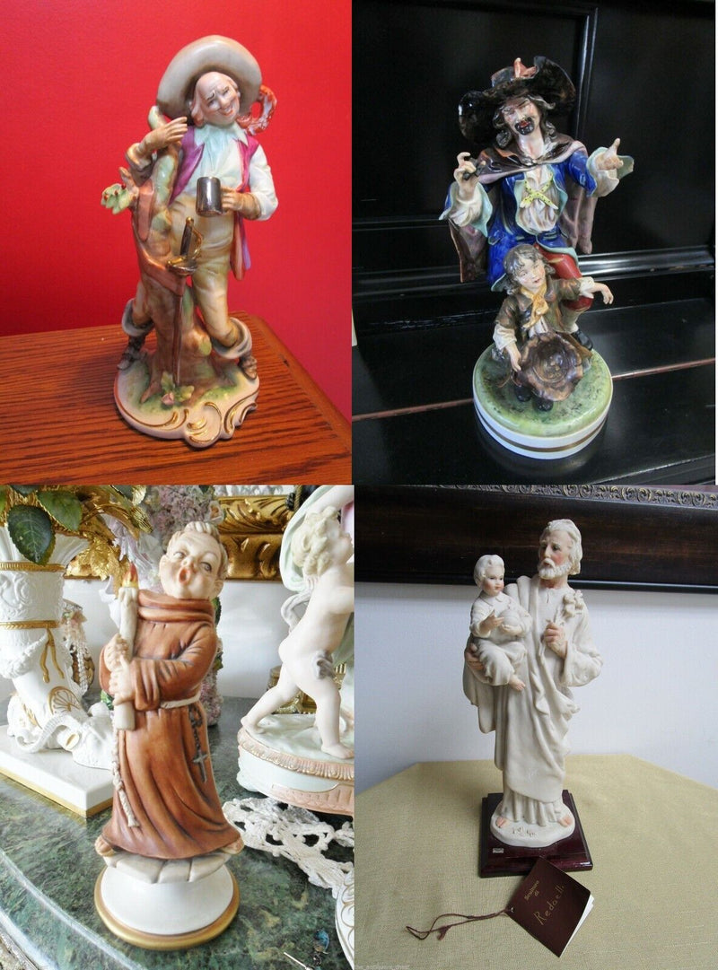 CAPODIMONTE ITALY FIGURINES MUSKETEER, GENTLEMAN, DRUNK MONK PICK ONE