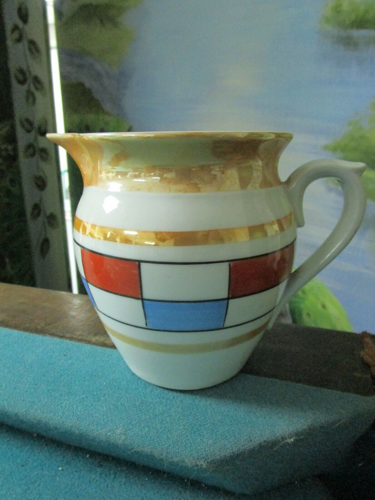 UNION CZECHKOSLOVAKIA CERAMIC PITCHER - COVERED LUSTERWARE CERAMIC SUGAR PICK1