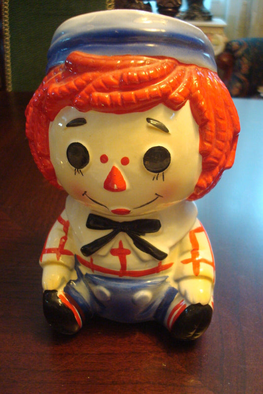 VTG  Rubens Ceramic Raggedy Andy Doll Toy Planter Vase 1976, 6"  ORIGINAL  [63]