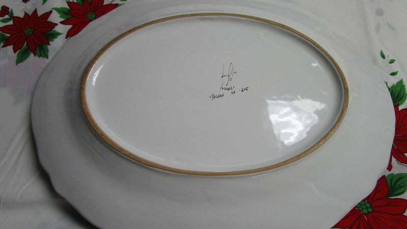 DERUTA ITALY DIP A MANO CERAMIC BOWL PLATES CUP SAUCER FRUITS BLACK RIM PICK 1