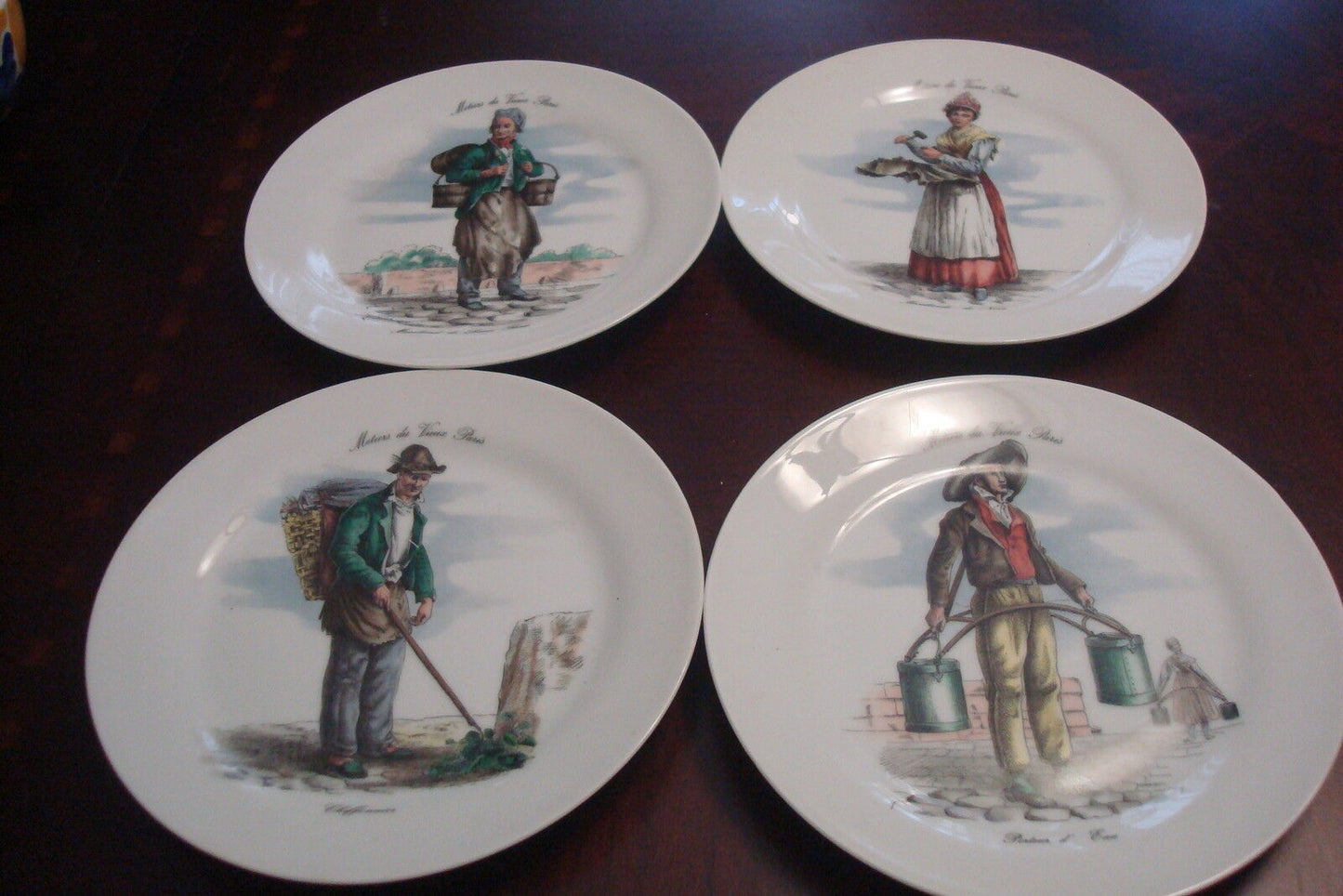 1920's 4 French LIFE Plates -Metiers du Vieux Paris-GERMANY RZB ELB VIENNA ^^