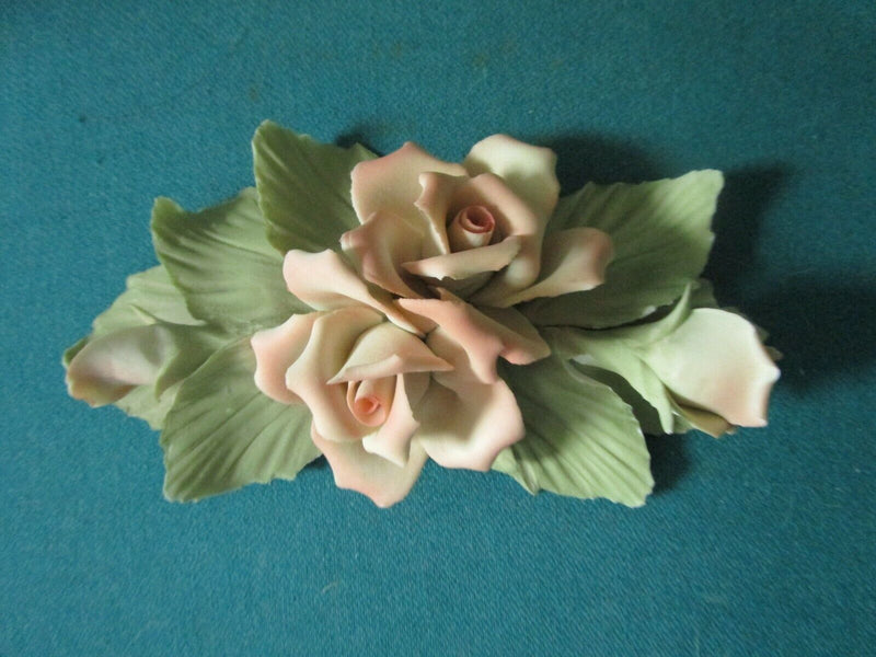 CAPODIMONTE ITALY ROSES PORCELAIN SCULPTURE ORANGE, PINK, BOUQUET, PICK 1