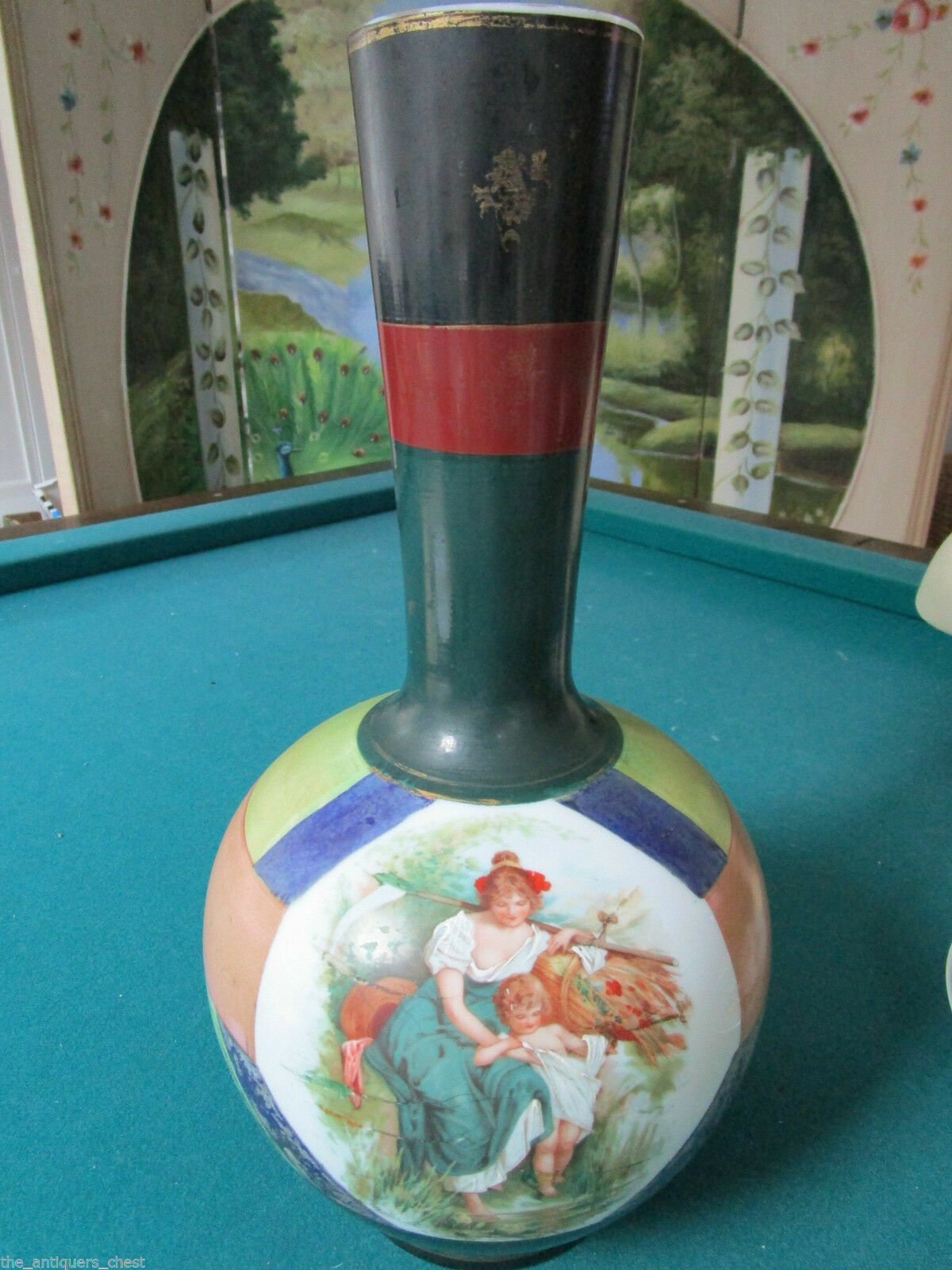 ANTIQUE BRISTOL GLASS VICTORIAN HAND PAINTED VASES PICK 1