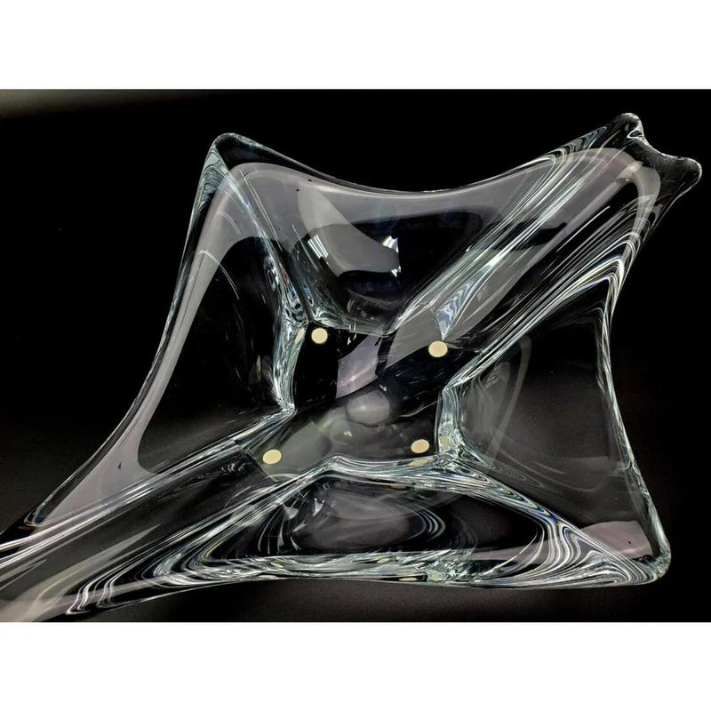 Large sculpture bowl centerpiece Bird in Flight by Daum, France, 17.5"