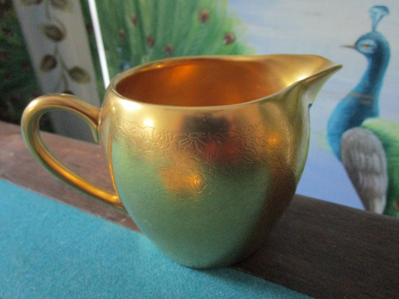 Fine China Pickard Gold Entrusted Engraved Set Tray Creamer Sugar [40H]
