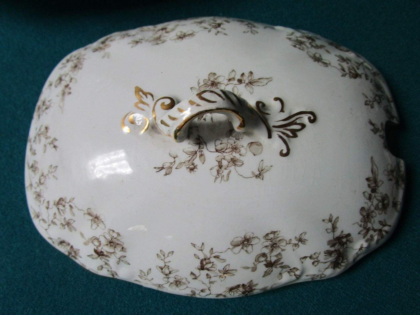 ANTIQUE 1880s Ridgways Royal Semi Porcelain MINI TUREEN SAUCE BOWL SPOON PLATE