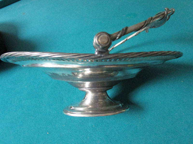 ANTIQUE BRIDAL BASKET ROGERS SMITH SILVERPLATE 9 X 10 X 8" GREEK DECOR