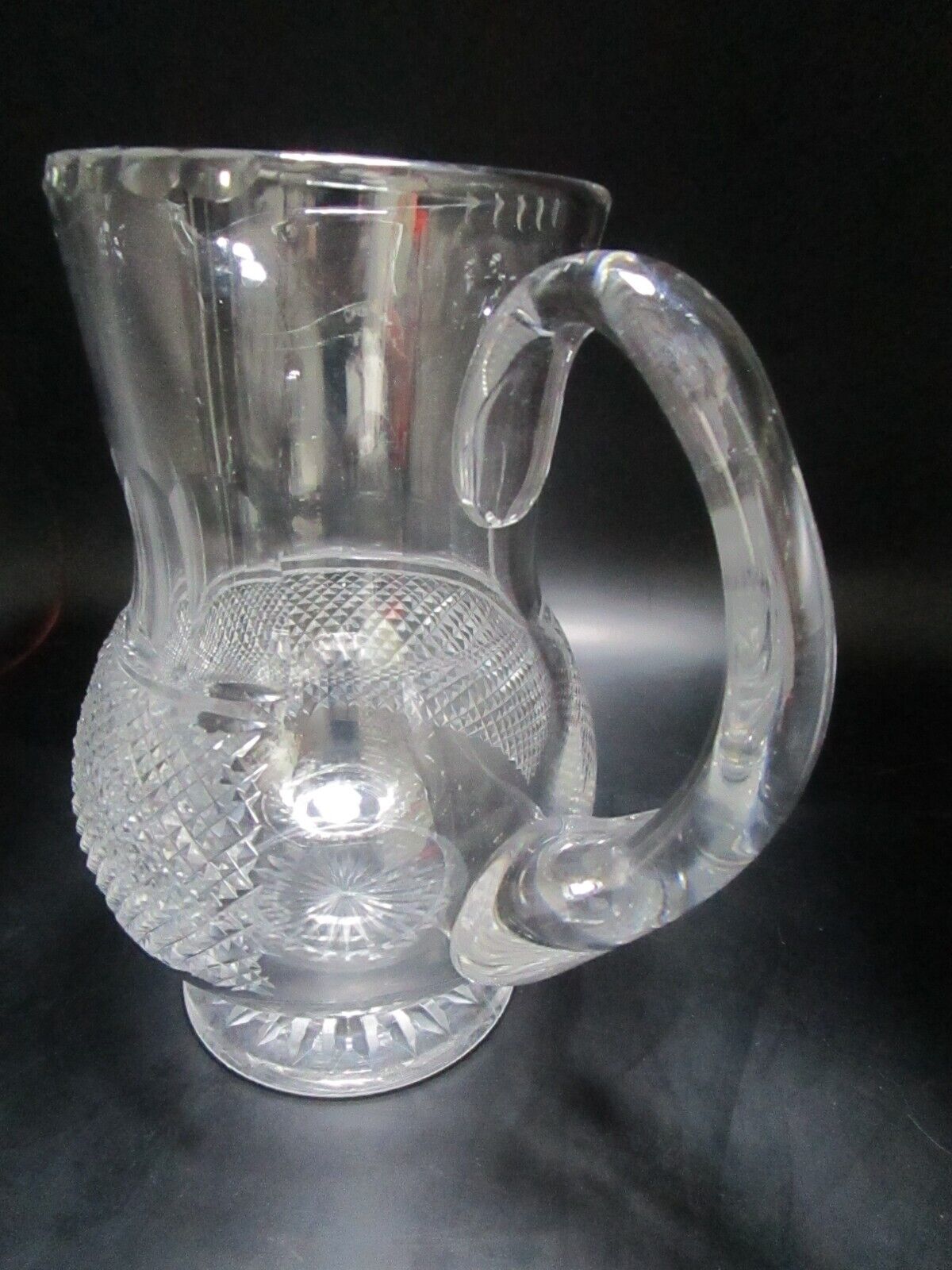 THISTLE CUT BY EDIMBURGH CRYSTAL SCOTLAND PITCHER JUG 7 1/4"