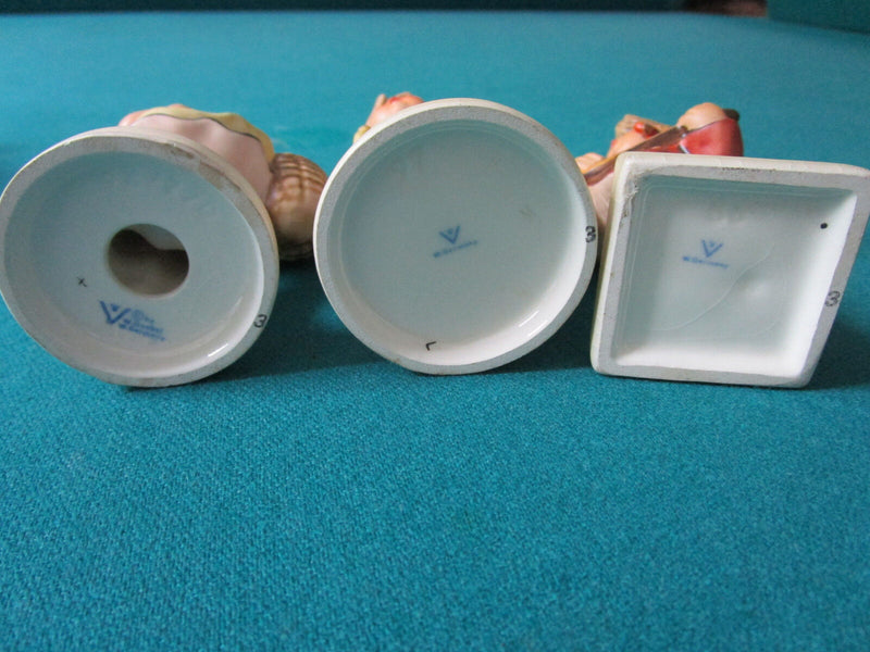 HUMMEL 5 FIGURINES LOT: BROTHER-SWEET MUSIC-TRUMPET BOY-SIGN OF SPRING-HAPPINESS