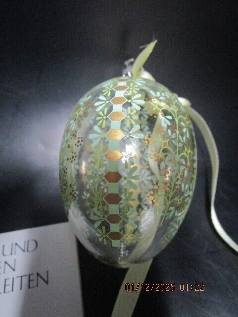 HUTSCHENREUTHER CRYSTAL CHRISTMAS ORNAMENT 1993 EGG 3" ^^