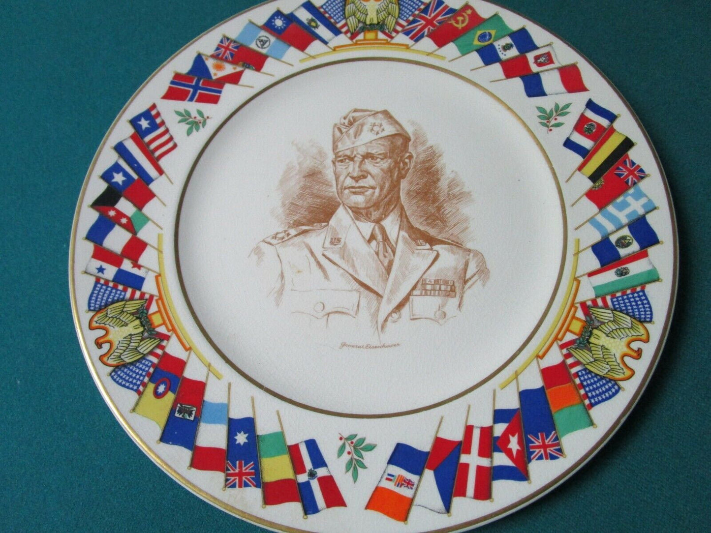 Allied Nations  Collector 3 Plates Admiral Leahy, King , Eisenhower