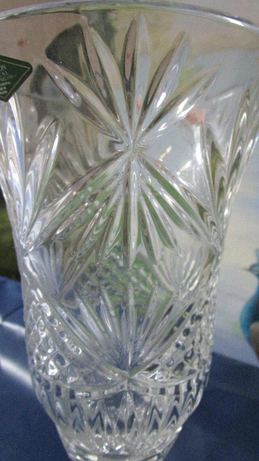 Vintage Nicole 13-Inch Lead Crystal Hurricane Candle Holder Shannon Crystal NEW