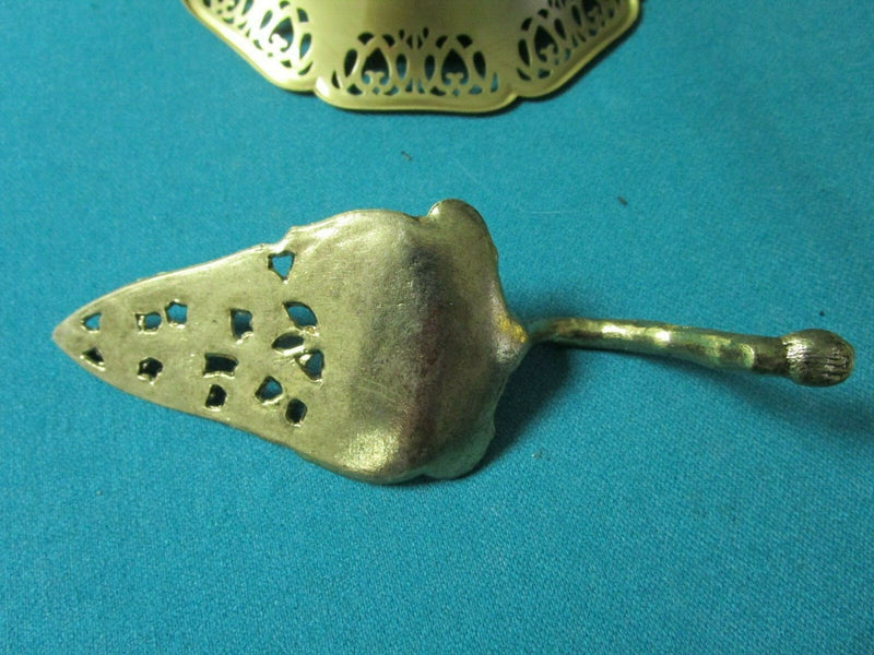 Golden Dish Brass Spoon Server 6" Spoon 7"